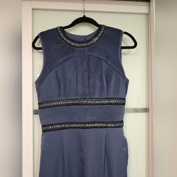 Asos Open Back Embellished Elegant Blue Jumpsuit - Picture 7 of 16